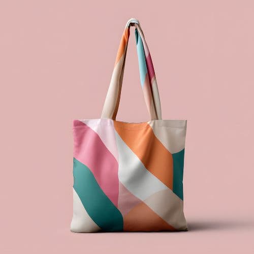 Jednoduchá plátená taška s prešívaným vzorom.